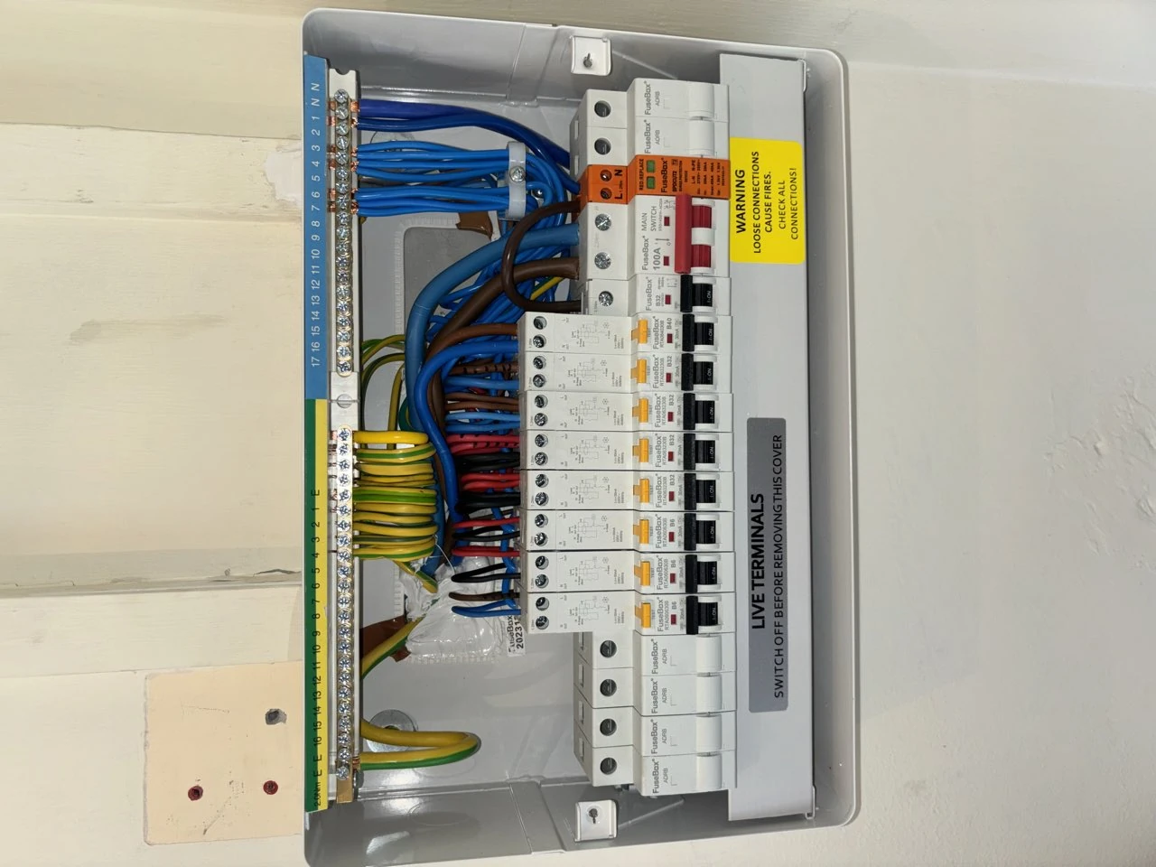 After: Old fuse board replaced with a fully certified consumer unit, London