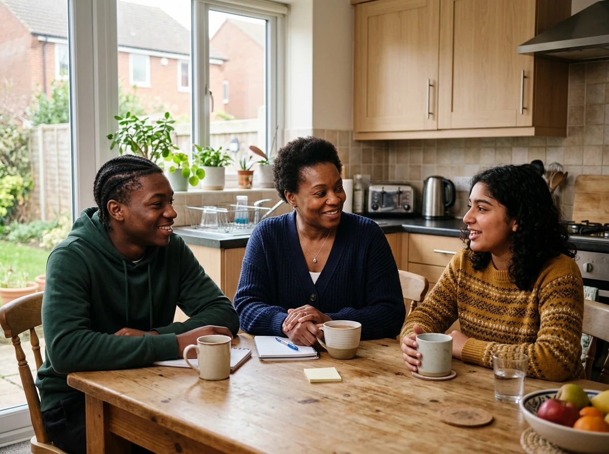 Supportive mentor conversation with young people